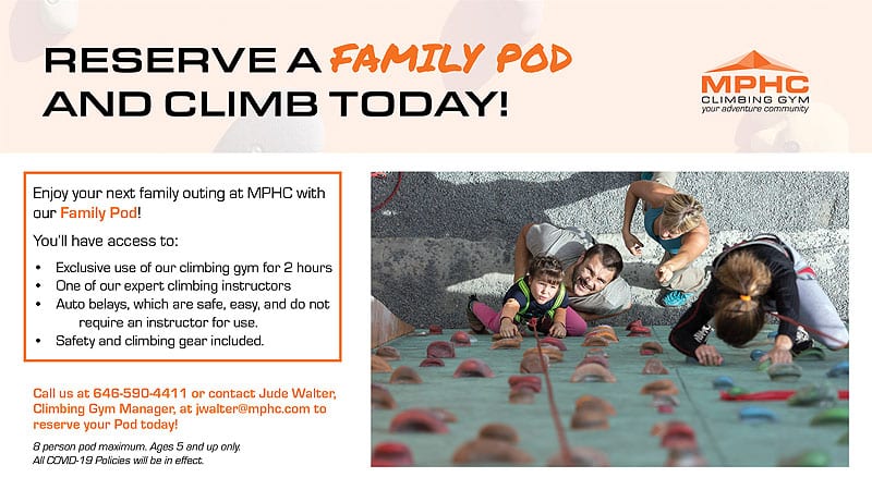 Climbing Gym Family Pods at Manhattan Plaza Health Club New York City
