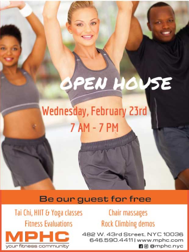 Manhattan Plaza Health Club Open House Wednesday February 23 2022