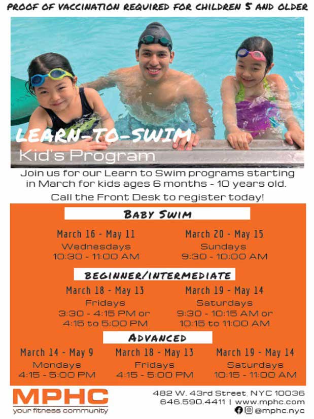 Manhattan Plaza Health Club Kids Learn to Swim Program