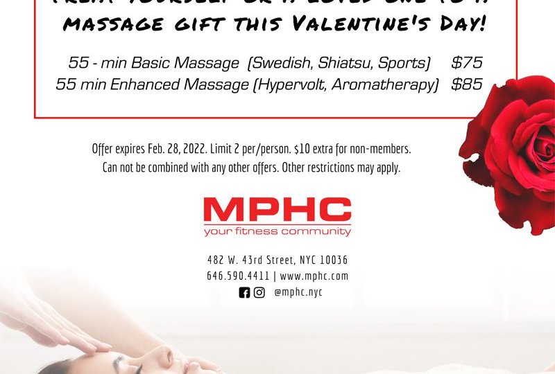 Valentines Day Special at Manhattan Plaza Health Club NYC
