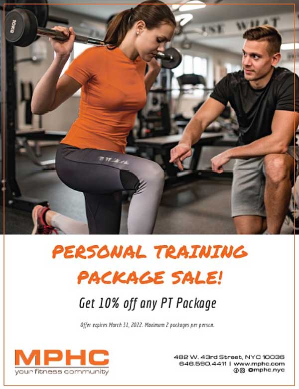 Personal Training Package Sale at Manhattan Plaza Health Club NYC
