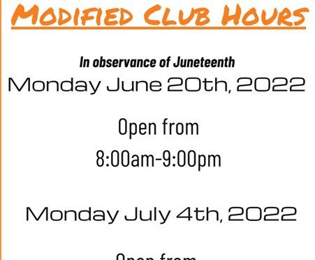 Manhattan Plaza Health Club Juneteenth and July 4 Hours 2022