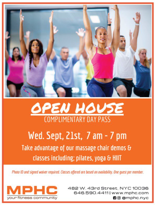 Manhattan Plaza Health Club Open House Wednesday September 21 2022