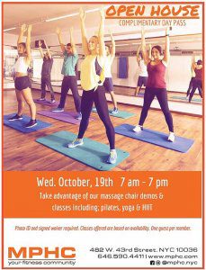 Manhattan Plaza Health Club Open House Wednesday October 19 2022