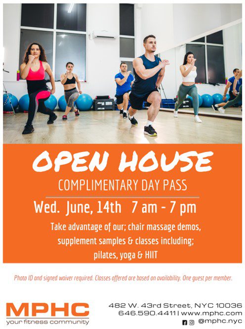 Manhattan Plaza Health Club Open House Wednesday June 14th 2023