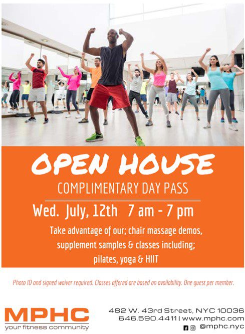 Manhattan Plaza Health Club Open House Wednesday July 12th 2023