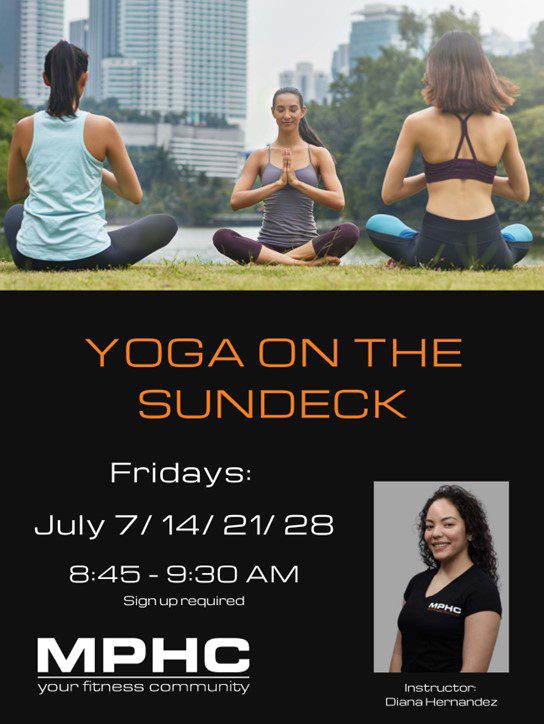 Sundeck Yoga starts July 2023 at Manhattan Plaza Health Club