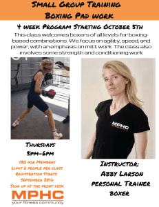 Small Group Training Boxing Pad Work at Manhattan Plaza Health Club