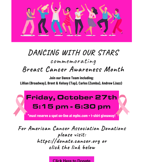 Manhattan Plaza Health Club Dancing with our Stars commemorating Breast Cancer Awareness Month