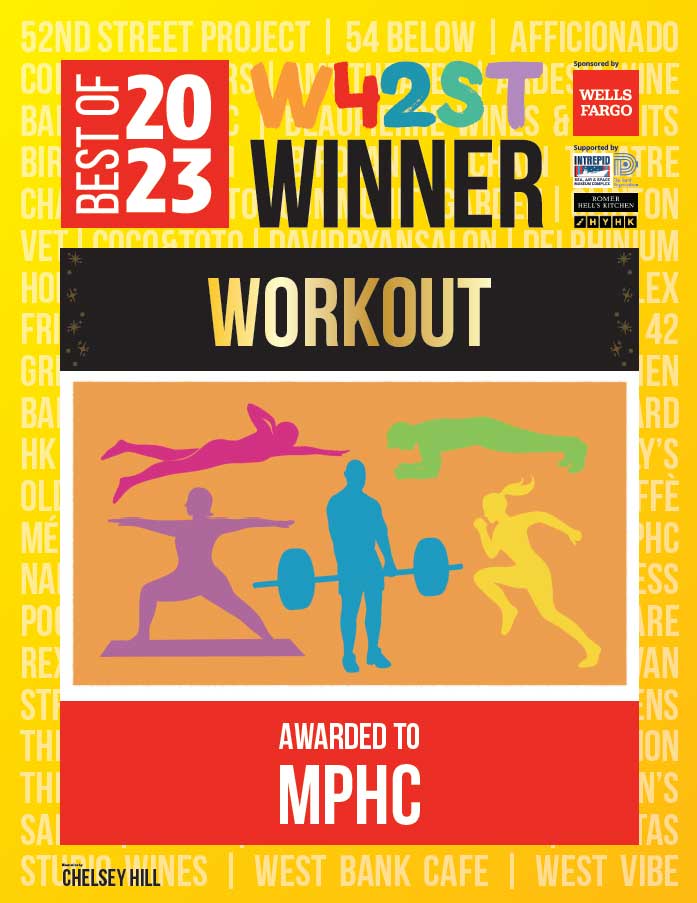 Manhattan Plaza Health Club voted best Workout location by the West 24nd Street Awards committee