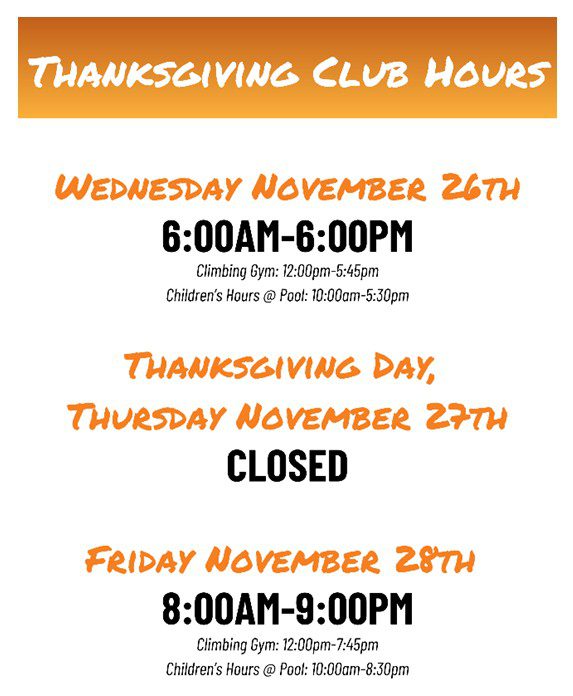 Thanksgiving Hours 2025 Manhattan Plaza Health Club