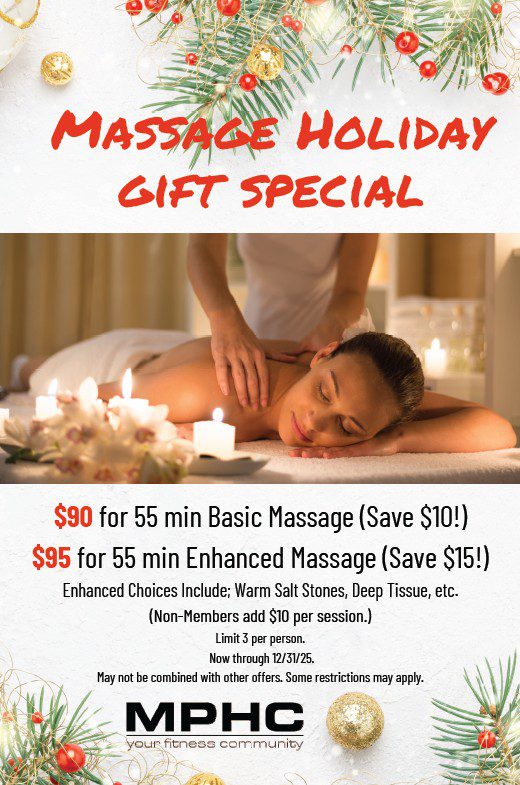 Massage Holiday Gift Special 2025 from Manhattan Plaza Health Club