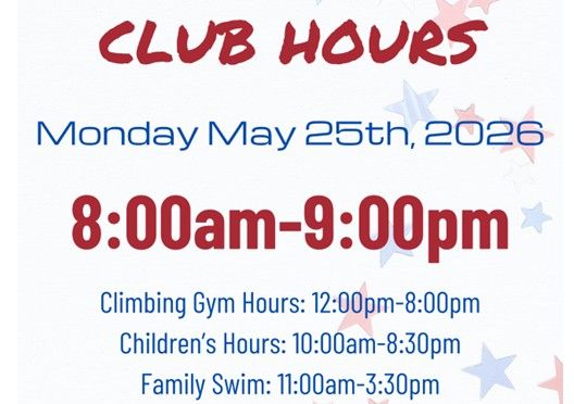 Memorial Day Hours on Monday May 25th 2026 for Manhattan Plaza Health Club