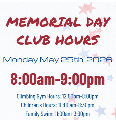Memorial Day Hours on Monday May 25th 2026 for Manhattan Plaza Health Club