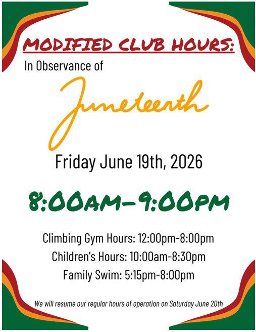 Manhattan Plaza Health Club Juneteeth hours 2026